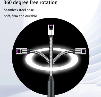 USB Rechargeable Flameless Lighter – Flexible Windproof Plasma Arc Igniter