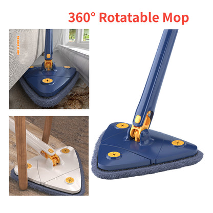 360° Rotating Triangle Twist Mop – Hands-Free Self-Wringing Floor Cleaning System
