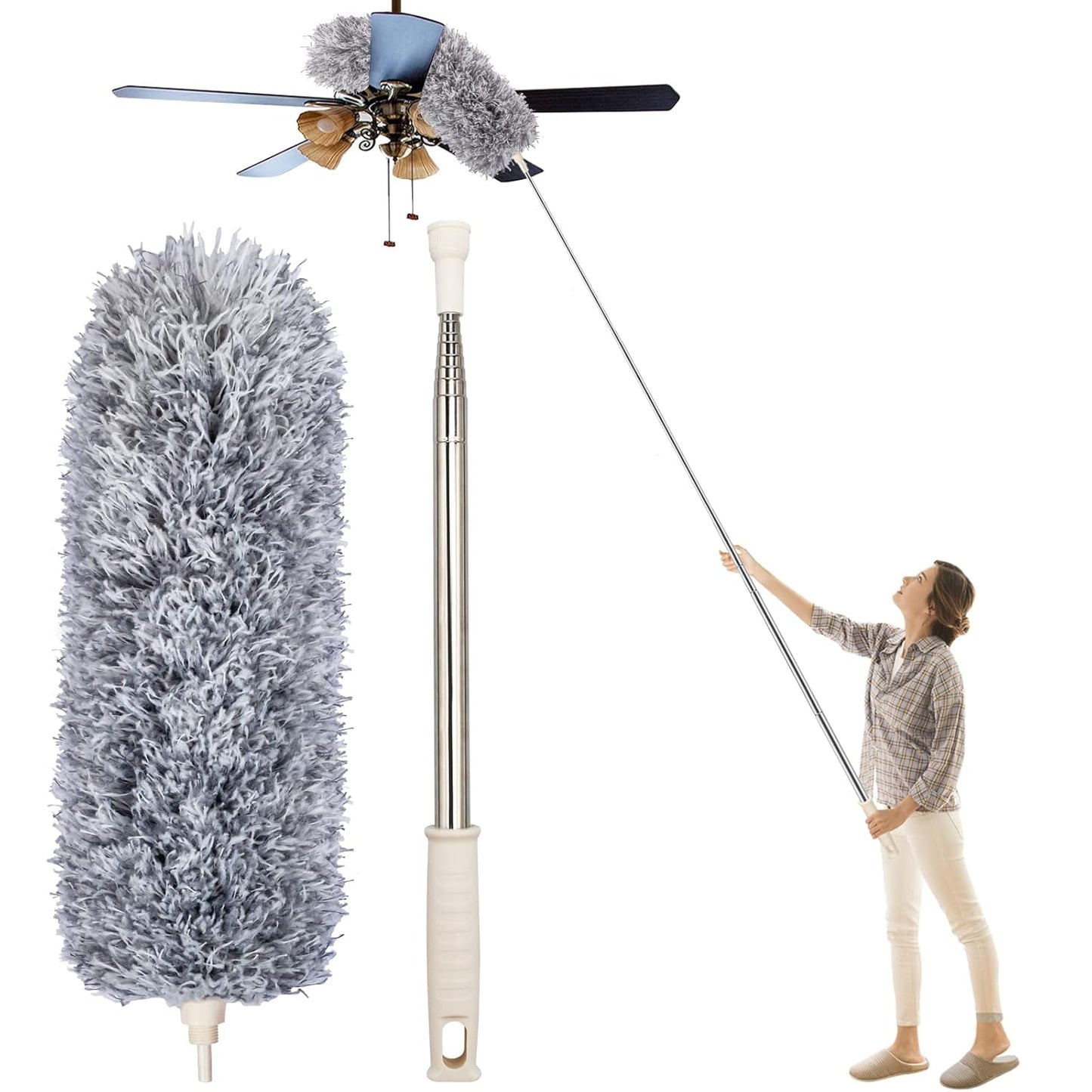 Extendable Microfiber Duster – Flexible Long-Handle Dust Cleaning Tool