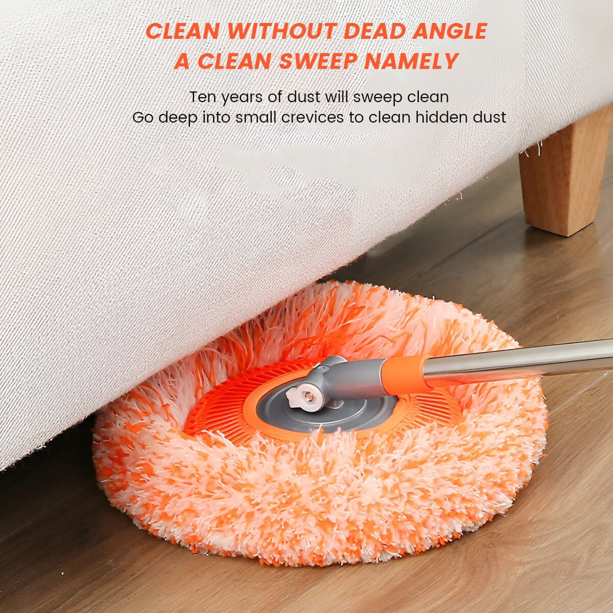 Magic Rotating Microfiber Mop – Adjustable Long Handle Floor Cleaning System