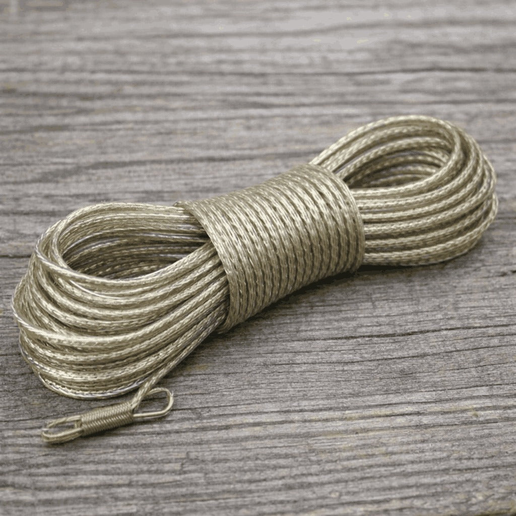 Heavy-Duty 20M Clothes Drying Rope – PVC Coated Rustproof Laundry Line with Hooks
