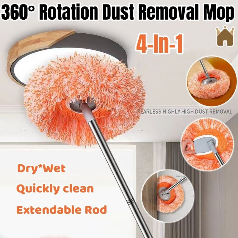 Magic Rotating Microfiber Mop – Adjustable Long Handle Floor Cleaning System